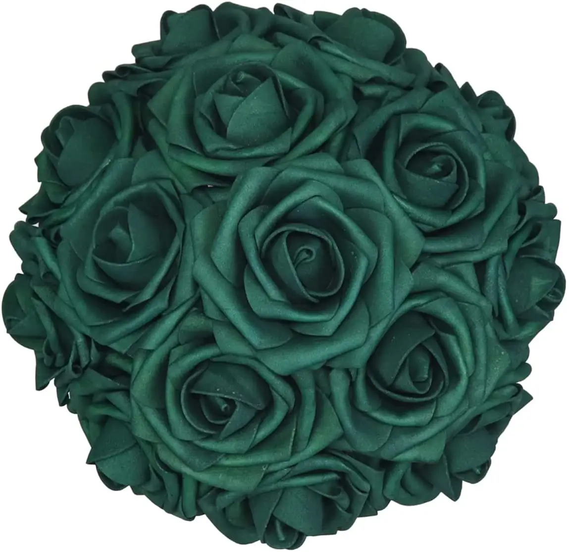 Bulk Dark Green Roses Artificial Flowers with Stem for DIY Wedding Bouquets Centerpieces Arrangements Kissing Ball