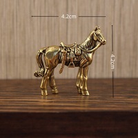 1 pièce Ornement de cheval en laiton, petite figurine décorative pour bureau, objet en bronze