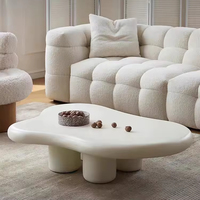 Table basse Cloud au design moderne, style luxe léger, table en forme de crème pour petit appartement, maison, salon ou chambre