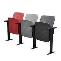 Chaise pliable LEADCOM L-A15 en acier et plastique pour public, gain de place, idéale pour stades, arènes, églises et salles de conférence