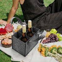 Sac fourre-tout en feutre non tissé personnalisable et écologique, motif lettres, haute qualité, 6 compartiments, pour le stockage de bière et de vin rouge - Vente en gros