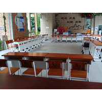 Ensemble de table et chaise d'école primaire moderne personnalisé pour les élèves de la maternelle au lycée, tables et chaises individuelles en bois pour la maternelle à la fin du primaire
