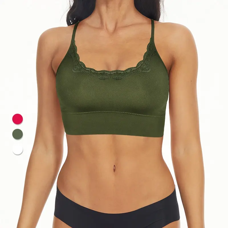 Comfort Lace Bralette Padded Pullover Wireless Bra Our Best Bralette With Racerback Customize Color Wholesale