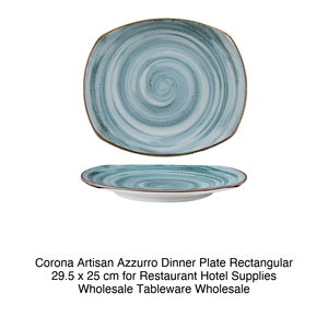 Assiette plate artisanale bleue 29,5 × 25 cm rectangulaire Corona Pp1604722912 - Product Image 2