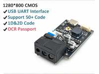 Lecteur de passeport OCR GM69Pro, module de scanner de codes-barres 1D 2D QR, 1280x800 CMOS USB UART DC5V