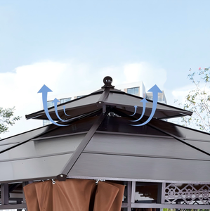 Pergola moderne en métal, gazebo d'extérieur, auvent <span class=keywords><strong>de</strong></span> <span class=keywords><strong>jardin</strong></span>, <span class=keywords><strong>abri</strong></span> <span class=keywords><strong>de</strong></span> patio, structure en acier antirouille - Product Image 6