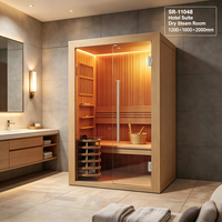 Desain Baru untuk Rumah, Hotel, SPA, Sauna Inframerah, Ruang Sauna Kayu Hemlock dengan Kaca Tempered 8mm