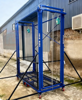 Échafaudage électrique pour l'installation de systèmes HVAC et de climatisation, plateforme élévatrice mobile avec plateau à outils