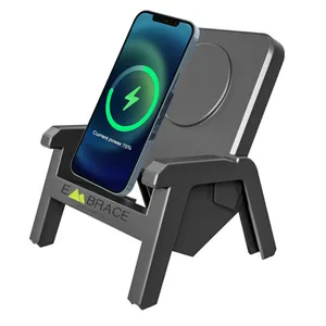 Umfassen Sie 2 in 1 15W tragbaren Mini-Tisch Handy Kleiner Stuhl QI Schnell ladegerät Drahtloses Ladegerät für alle iPhone und Android