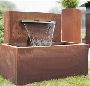 Grande Fontaine d'Extérieur Rectangulaire Moderne Personnalisable, Galvanisée, Résistante aux Intempéries, Facile à Installer, pour Décoration de Jardin - Product Image 3