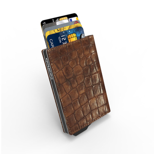 Tarjetero CardHoda con Bloqueo RFID, Cierre Plegable, Cartera Corta Unisex Marrón, Diseño Minimalista - Product Image 5