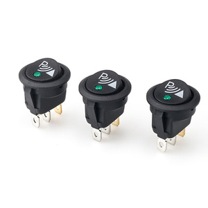 <b>Rocker</b> <b>Switch</b> <b>12V</b> Green Led On Off KCD2 Car Lighting Modification Cat Eye Round Fish Eye <b>Switch</b> Screw Terminal IP65 - Product Image 1