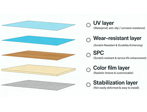 Revêtement de sol en <span class=keywords><strong>vinyle</strong></span> SPC de luxe au design moderne pour usage intérieur, surface à texture chêne, imperméable et résistant aux rayures - Product Image 4