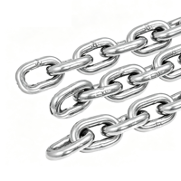 Chaîne à maillons en acier inoxydable DIN766, polie haute brillance, norme DIN766, acier inoxydable 304/316, chaîne à maillons courts pour usage maritime