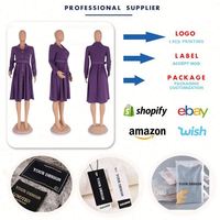 6357 #   Robe de bureau tendance pour femme, décontractée, à col en V, simple boutonnage, coupe trapèze, grande taille, avec ceinture