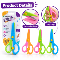 Ciseaux décoratifs pour enfants Bachang, 5 pouces, pointe arrondie sûre, coupe ondulée, ciseaux pour travaux manuels, projets artistiques scolaires, emballage blister