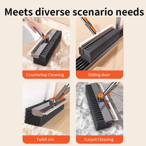 <span class=keywords><strong>Brosse</strong></span> de nettoyage 3-en-1 en acier inoxydable robuste à poils rigides avec long manche pour <span class=keywords><strong>douche</strong></span>, salle de bain et sols – Portable - Product Image 6
