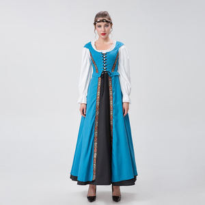 Vestido de dos piezas con cuello cuadrado renacentista, traje Retro de estilo europeo y americano - Product Image 6