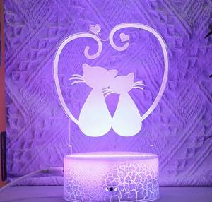 Lampade Personalizzate 3D LED in Acrilico 7 Colori Effetto Luce Crepata Decorazione da Tavolo per Camera da Letto Luci Notturne per Bambini - Product Image 6