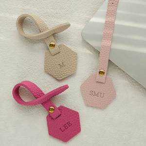 Colorful Pu Leather Custom Initials for Handbags Personalized Monogram <b>Name</b> <b>Tag</b> Hexagon Purse Charm Bag Accessory - Product Image 3