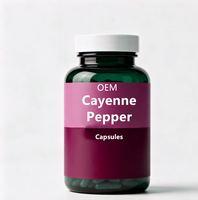 Extrait de piment de Cayenne en gros OEM, 120 capsules de supplément végétalien naturel pour la santé du système immunitaire des adultes, qualité alimentaire