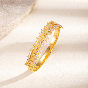 Gold And Silver Plated <b>Copper</b> Bangle For Women Heavy Duty Fashion Jewelry Court Style Layered <b>Bracelet</b> Summer 2026 - Product Image 2