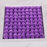 Fleurs à savon artificielles avec boîte, 81 pièces, fausses roses faites à la main, vente en gros, pour la saint-valentin