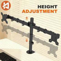 Khcoohoo Doppelmonitorhalterung für 13-27 Zoll Bildschirme, 8kg, 360° Schwenkbar und Neigbar, Legierungsstahl, 13-27'' VESA 75/100mm