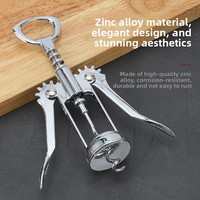 Tire-bouchon Premium YS205 Robuste en Alliage de Zinc, Ouvre-bouteille à Ailettes, Accessoire Cadeau