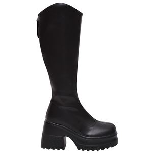 Bottes noires à plateforme haute, design pour mollets larges - Product Image 6