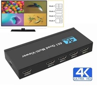 Conmutador HDMI1.4 4K de Hierro 4x1, Multivisor de Pantalla Cuádruple en Tiempo Real, HDCP 1.4, Conmutador sin Interrupciones, Accesorio de Audio/Video Remoto