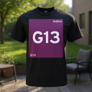T-Shirt Promozionale Nera da Uomo G13 Indica Strain - Product Image 3