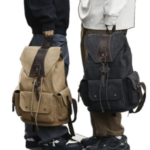 Retro Canvas <b>Backpack</b> 18 In 20-36L Multiple Pockets Unisex <b>Student</b> Travel <b>Backpack</b> - Product Image 5