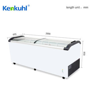 Kenkuhl Commercial <span class=keywords><strong>2</strong></span> étages Présentoir de supermarché pour crème glacée Congélateur à double porte profonde Réfrigérateur avec porte en verre - Product Image 6