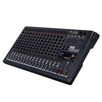 RA-16 Mixeur audio numérique USB professionnel 24 bits, lecteur MP3 16 canaux, enregistreur, contrôleur DJ, égaliseur, gain, Bluetooth pour studio et scène en direct