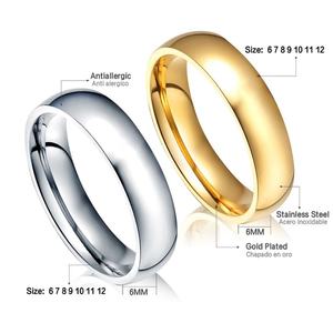 Anneaux simples et lisses pour femmes, de haute qualité, en acier inoxydable 316L plaqué or 18K PVD, nouvelle conception, étanches, vente en gros - Product Image 2