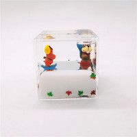 Prensapapeles de Acrílico Personalizado, Cubo Líquido con Aceite y Agua, Prensapapeles Cuadrado para Escritorio, Figura 3D Miniatura Flotante Personalizada
