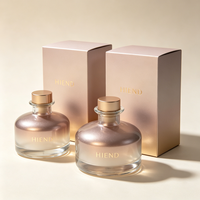 Boîte d'emballage personnalisée pour diffuseur d'arômes, flacon en verre noir de 50 ml et 200 ml, flacon diffuseur en verre vide