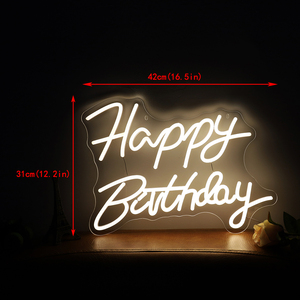 Wholesale Manufacturer Happy Birthday <b>LED</b> Neon Sign Custom Wedding Event Backdrop Decoration - Product Image 2