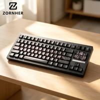 Zornher ZH870 Black Mamba Mechanical Keyboard RGB Backlit Tri-Mode Wireless Hot Swappable Keyboard for Office Gaming
