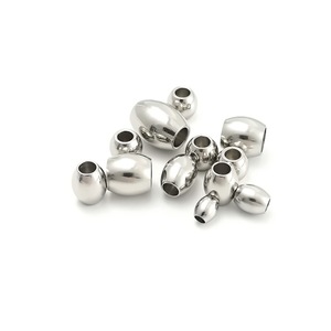 Stainless Steel Oval Beads Through Hole <b>Spacer</b> Beads For Bracelets Necklaces DIY Jewelry Making Accessories - Product Image 3
