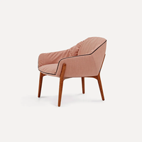 Design nordique loisirs salon chaise meubles de maison fauteuil en bois de frêne moderne salon Accent velours hôtel hall canapé chaises