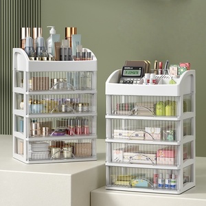 Boîte <span class=keywords><strong>de</strong></span> <span class=keywords><strong>Rangement</strong></span> Polyvalente en Plastique Transparent à 4 Niveaux, Organisateur <span class=keywords><strong>de</strong></span> <span class=keywords><strong>Maquillage</strong></span> et Bijoux pour Bureau - Product Image 1