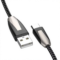 Câble USB Type-C Jianhan 3A à charge rapide avec blindage tressé et gaine TPE/PVC pour téléphone portable, ordinateur, voiture