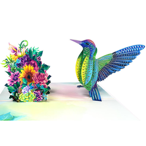 Tarjeta de Felicitación 3D con Diseño de Colibrí, Hecha a Mano con Papel Tallado, Regalo para Navidad, Cumpleaños, Día del Padre, Graduación - Product Image 5