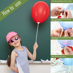 Upgraded White Balloon Sticks Holders Cups Plastic Centerpieces for Graduation Thanksgiving Wedding Party Holidays Decoration - Product Image 2