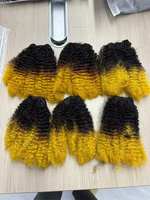 Extensions de cheveux synthétiques Afro Kinky Curly à double trame, 8 pouces, 6 pièces, densité 180%, marron, en fibres protéinées