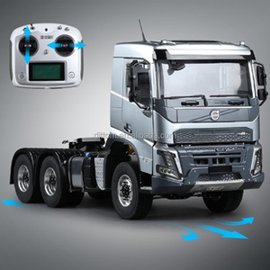 DoubleE 2017 Wolwo con licencia 1/14 FMX 6X6 Tractor modelo de simulación 2,4G RC modelo de camión de transporte con luces y sonidos - Product Image 4