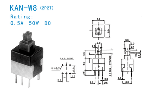 KAN-W8 mui xe không khí xe máy chuyển đổi nút 12mm nhựa đẩy nút chuyển mạch nút Pusher - Product Image 3