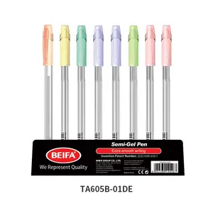 BEIFA TA605B caneta semi-gel personalizável de ponta ST 0.5mm tipo prensa uniforme de escrita uniforme de secagem rápida preço de fábrica